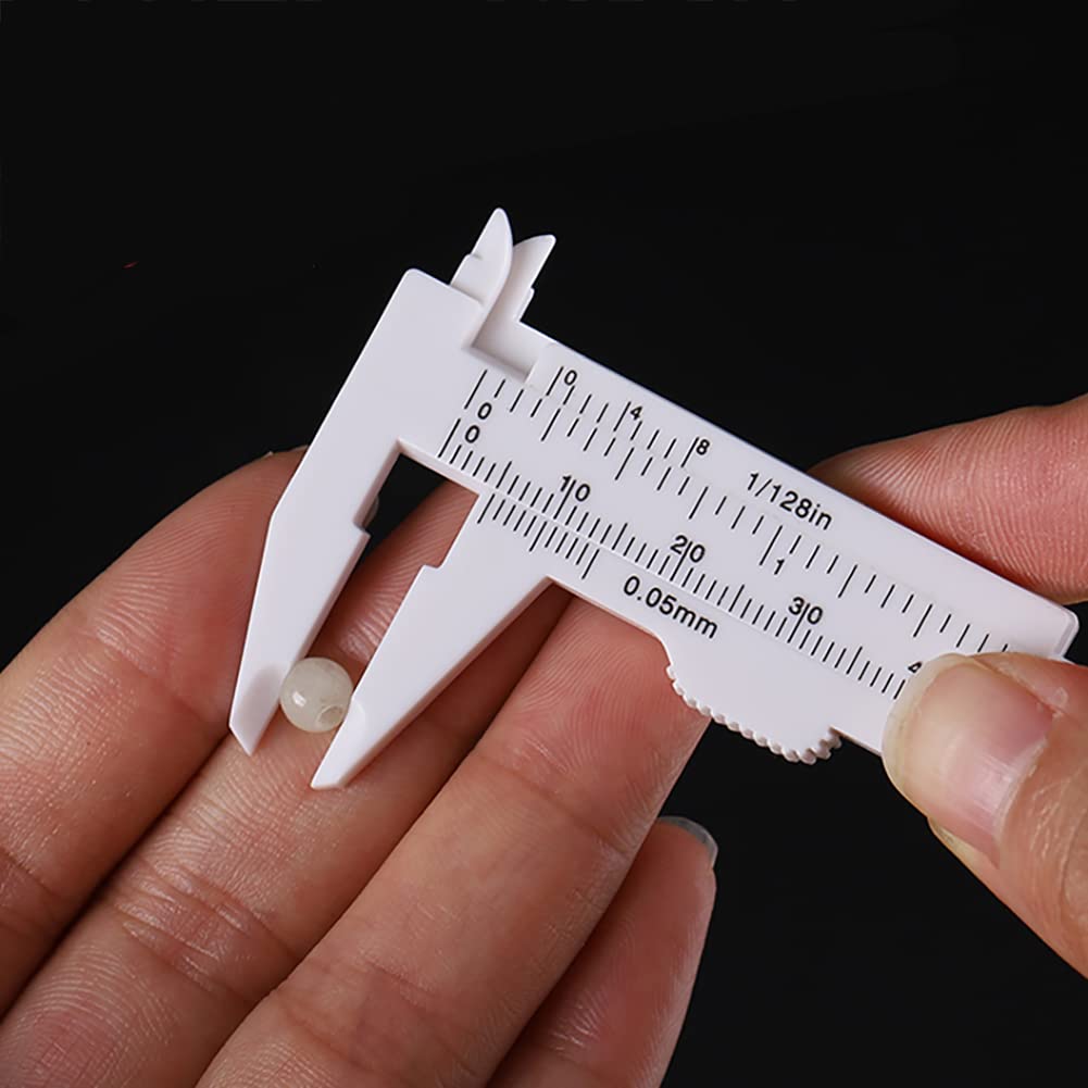 TamBee 6Inch 150mm Mini Caliper Double Scale Plastic Vernier Caliper for Jewelry Sliding Gauge Ruler Measuring Tool 5PCS(Black) TamBee