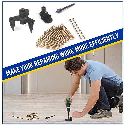 Floor Repair Kit, Floor Fix Screws Kit for Most Wood Floors, Eliminate Noise Under Floors, Contains 5 Tools and 50 Screws MARKETTY