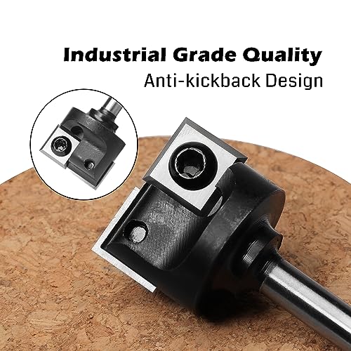 Genmitsu CNC Spoilboard Surfacing Router Bit 1/4" Shank, Slab Flattening Router Bit with 1" Cutting Diameter, 2 Flutes Insert Carbide Wood Planer - WoodArtSupply