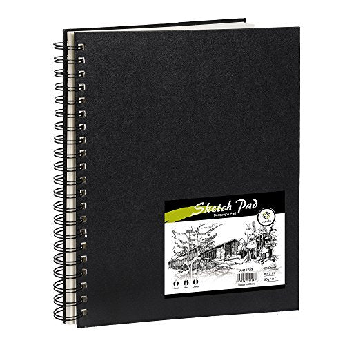 Tavolozza 34 Pack Drawing Art Pencils Set and conda 8.5"x11" Hardbound Sketch Book Tavolozza Fine Arts