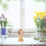 Kisangel 12pcs Unfinished Wood Easter Egg Stand Wooden Egg Cup Holders Wooden Egg Stands for Display(Wooden Egg Tray) Kisangel