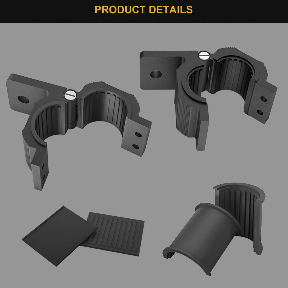 Audak 1 Pair Aluminum Mounting Bracket Kit Tube Clamp for 1.125 1.25 1.375 1.5 Inch Bullbar Roof Rack Roll Cage Horizontal Bar (1.1 to 1.5 Inch Audak