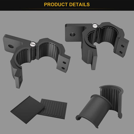 Audak 1 Pair Aluminum Mounting Bracket Kit Tube Clamp for 1.125 1.25 1.375 1.5 Inch Bullbar Roof Rack Roll Cage Horizontal Bar (1.1 to 1.5 Inch Audak
