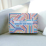 BLUE GINKGO Sensory Bin Tools - Montessori Fine Motor Skills Learning Waldorf Toys for Toddlers and Kids Pretend Play - 9 Piece Kitchen Wooden Set - BLUE GINKGO