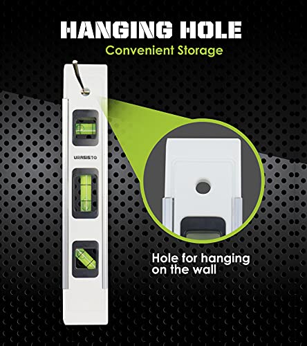 URASISTO 2 Pack Torpedo Level 9-INCH Level with 45°/90°/180° Bubbles, Small Measuring Tool URASISTO