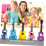 Toyvian 3 Sets Diy Ukulele Soprano Ukulele Kit Unfinished Ukulele Guitar Kit Ukulele Decoration Kit Music Instruments for Adults Diy Musical Toyvian
