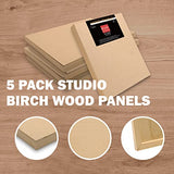 Unfinished Wood Boards Canvas for Painting, 5 Packs 3/4’’ Deep Cupohus 8’’ x 10’’ Wooden Cradled Panels for Pouring Art, Crfats, Paints and More Cupohus