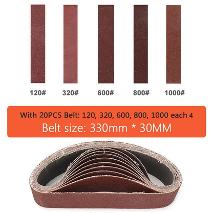 Electric Belt-Sander Polishing-Grinding Sharpener Adjustable - 13 x 1.2inch DIY Power Sanding Machine Mini Bench Belt Grinder, 7-Speed - WoodArtSupply