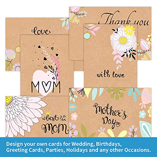 Brown Kraft Cardstock Thick Paper 100 Sheets, Ohuhu 8.5" x 11" Heavyweight 80lb Card Stock for Crafts and DIY Cards Making Ohuhu