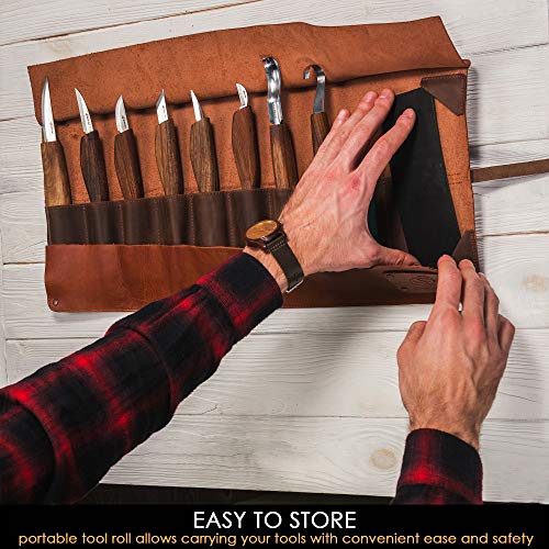BeaverCraft Deluxe Wood Carving Kit S18X - Wood Carving Knife Set - Spoon Carving Tools Set - Whittling Knives Kit - Woodworking Kit Wood Carving BeaverCraft