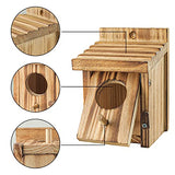 Humming Bird Houses for Outdoor Hanging Small Bird Nesting Box - Wood Nest for Robin, Hummingbird, Parakeet, Bluebird - Perch House for Outdoors NATUREYLWL