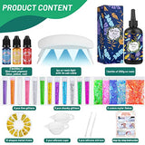 UV Resin Kit with Light, 200g Ultraviolet Fast Curing UV Epoxy Resin Set with UV Light Crystal Hard Type Resin Glue Jewelry Making Supplies Starter Cruzix