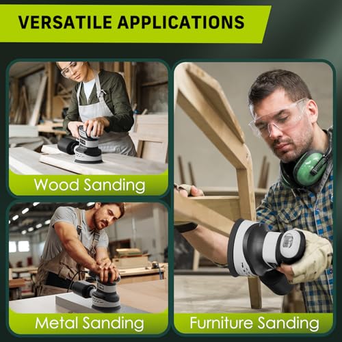 NARBELL Orbital Sander 3.0AMP(360W),14000RPM Random Orbit Sander Tool with 6 Variable Speeds, 5" Electric Palm Sander Kit with Dust Bag,15pcs Narbell
