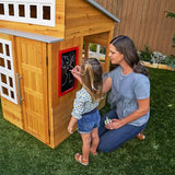 KidKraft Modern Outdoor Wooden Playhouse with Picnic Table, Mailbox and Outdoor Grill ,Gift for Ages 3+ KidKraft