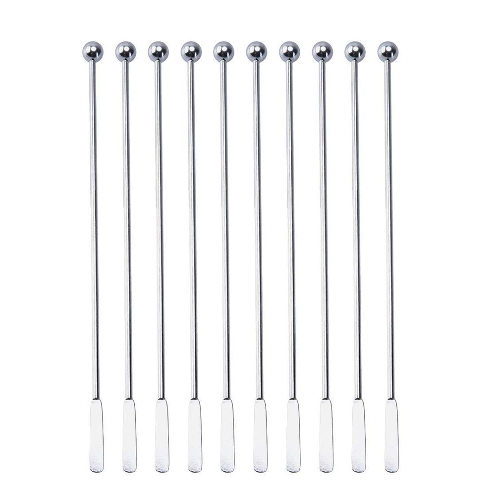 20 pcs Stainless Steel Coffee Beverage Stir Sticks Cocktail Stirrers Drink Swizzle Stick 7.4" Swizzle Stick Picks Tools - WoodArtSupply