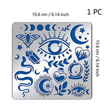 BENECREAT Witchcraft Theme Stencils 6x6 Inch The Devil's Eye Snake Moon Stainless Steel Stencil for Drawings and Woodburning, Engraving and BENECREAT