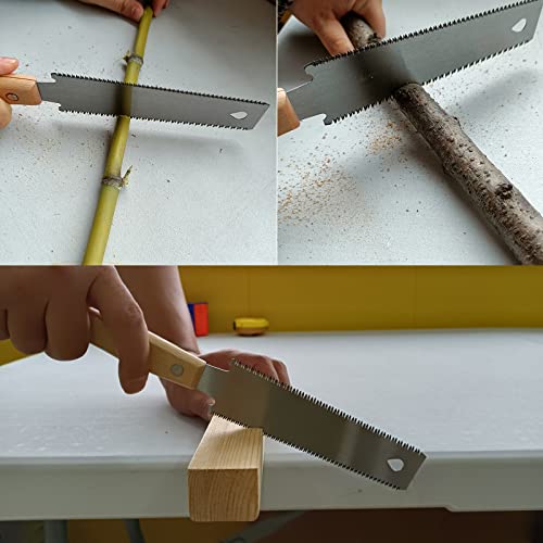 WEIMELTOY Hand Saw, 6 inch Small Woodworking Pull Saw with Flexible Exchangeble SK5 Blade Japanese Saw for Craft, Hobby, DIY, Non Slip Wood Handle WEIMELTOY