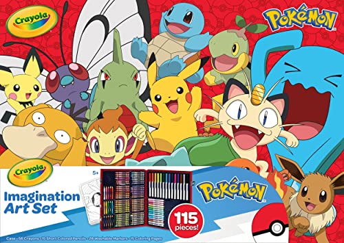 Crayola Pokémon Imagination Art Set (115pcs), Kids Art Kit, Includes Pokemon Coloring Pages, Pokemon Gifts for Kids, Ages 5+ Crayola