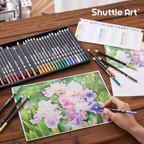 Shuttle Art 36 Colored Pencils, Botanical Themed Colored Pencils for Adult Coloring, Soft Core Color Pencils, Coloring Pencils for Adults Kids Shuttle Art