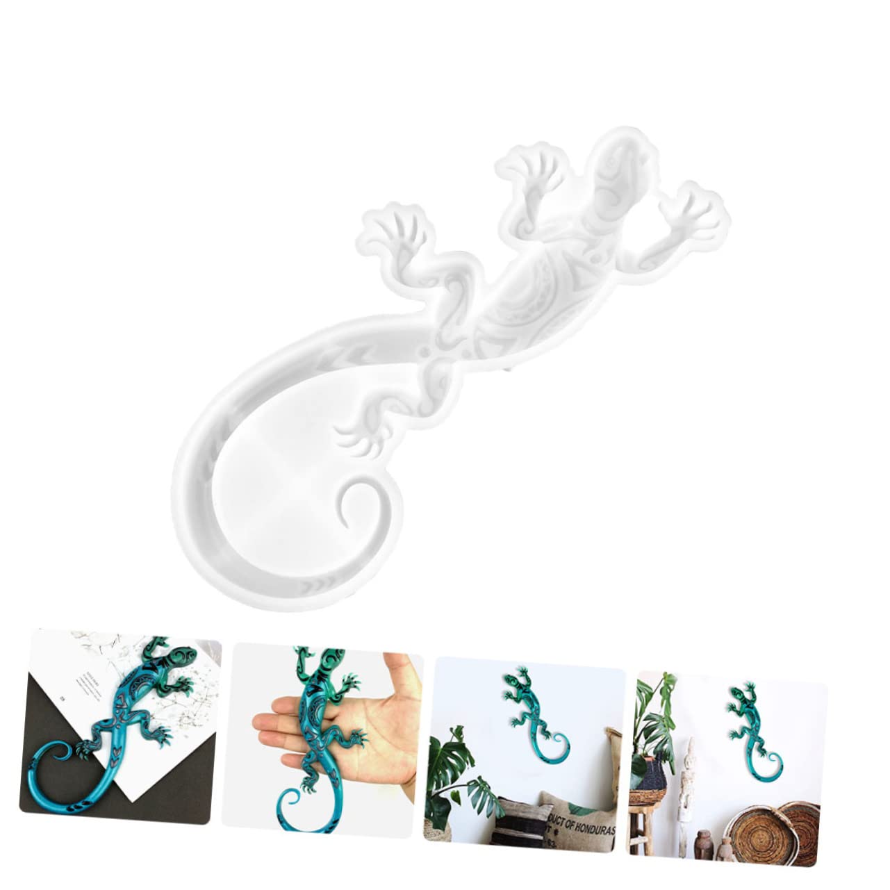 VILLCASE Gecko Decoration Mold Chocolate Making Silicone Resin for DIY Use DIY Gecko Wall Decor Wall Craft Molds Gecko Silicone Wall Art Craft Resin VILLCASE