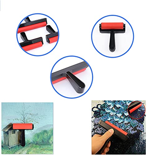 Rubber Roller, Diamond Painting Accessories, 4inch Rubber Brayer Roller for Printmaking Gluing Anti Skid Tape Construction Youfui