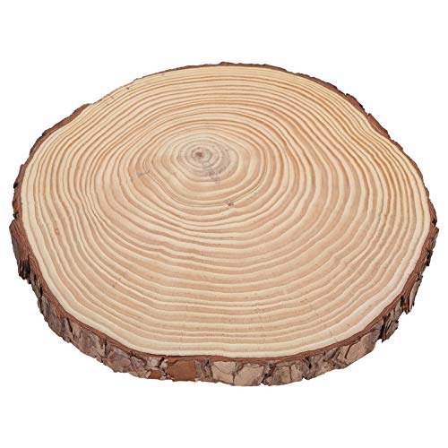 Large Natural Wood Slices, Unfinished Round Wood Discs Wooden Circles for Arts with Bark for Crafts, Centerpieces, Paintings(22.5x23) HERCHR
