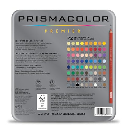 Prismacolor Colored Pencils, Premier Soft Core Pencils, Assorted, 72 Count