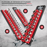 Magnetic Socket Holder Organizer Set: 6-Piece Detachable 1/2 3/8 1/4 Drive Sockets Storage Tray Magnetic Socket Organizer Tool Box Drawer Tool Box SEDY