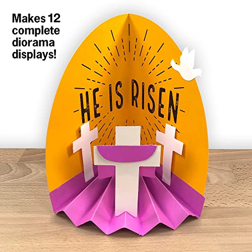 FreshCut Crafts | Easter Diorama Easy 3-D Punch-Out Bible Craft Kit – Makes 12 Tabletop Display Crafts for Sunday School, Homeschool Classrooms US FreshCut Crafts