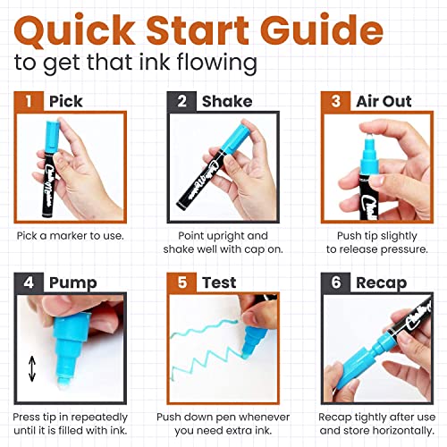 Extra Fine Tip Metallic Chalk Markers (10 Pack, 1mm) Liquid Chalk Pens - For Blackboards, Chalkboard, Bistro Menu, Window - Wet Wipe Erasable Chalkola