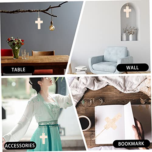 Zerodeko 50 Sets Blank Cross Wood Piece Home Decoration Wood Crafts for Kids Cross Decorations Unfinished Wood Cross Blank DIY Chips DIY Graffiti Zerodeko