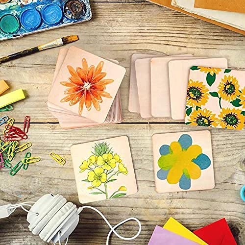 100Pcs Unfinished Square 3x3 Inch Wood Pieces, Blank Wooden Cutouts for Crafts,Squares Cutout Tiles Unfinished Wood Cup Coasters Natural Slices