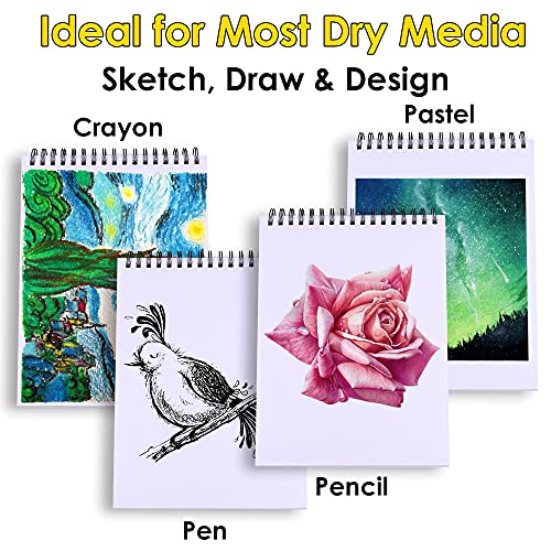 Dyvicl Black Paper Pad 9x12 Sketch Book, 35 Sheets (90 lb/150gsm), Spiral  Black Sketch Pad Drawing Paper for Pencil, Pastel, White Ink Gel Pen