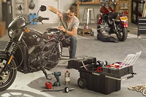 Keter - 241008 Masterloader Resin Rolling Tool Box with Locking System and Removable Bins – Perfect Organization and Storage Chest for Power Drill, Keter