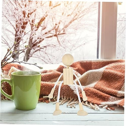 Kisangel 5pcs Cartoon Toy White Embryo Dolls Unfinished Wood Crafts Unfinished Wood Peg Dolls Unfinished Peg Doll Wood Dolls Blank Wood Toys