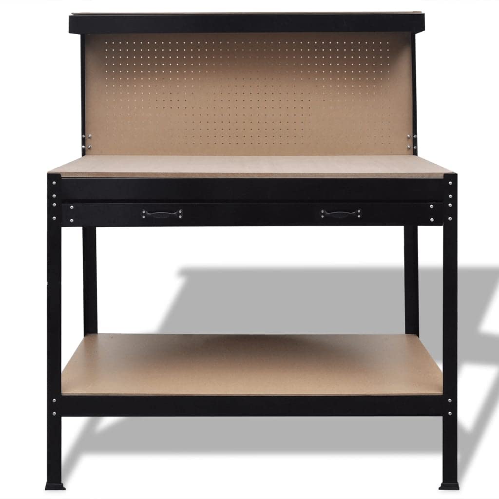 GOLINPEILO Workbench with a Large Drawer and a Pegboard, Garage Worktable Heavy-Duty Workstation for Workshop, Garage, Office, Home 45.3" x 21.7" x GOLINPEILO