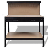 GOLINPEILO Workbench with a Large Drawer and a Pegboard, Garage Worktable Heavy-Duty Workstation for Workshop, Garage, Office, Home 45.3" x 21.7" x GOLINPEILO