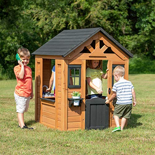 Backyard Discovery Sweetwater All Cedar Wooden Playhouse, Light Brown - WoodArtSupply