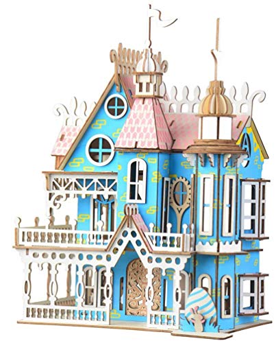 NWFashion Wooden Dream Dollhouse DIY Kits 3D Puzeele for Christmas Party Halloween House (Color Dream House)