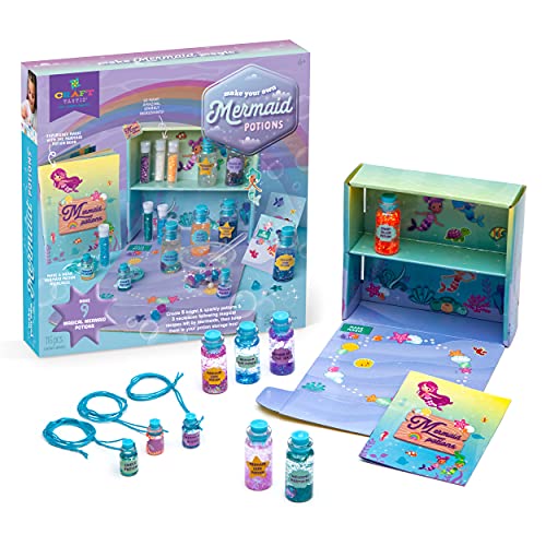 Craft-tastic – DIY Mermaid Potions Craft Kit – Includes Mermaid Potion Book with Magical Recipies, Enchanted Ingredients, Potion Cabinet & More! – Craft-tastic