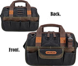 30-Pockets Canvas tool bag, 14-Inch Heavy Duty tool bag, Waxed Canvas tool bags heavy duty, Tool duffel, Lineman tool bag, Electrician tool bag, Tool WELKINLAND