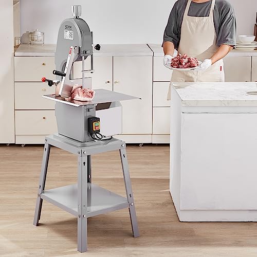 VEVOR Commercial Electric Meat Bandsaw, 1500W Stainless Steel Vertical Bone Sawing Machine, Workbeach 19.3" x 15", 0.16-7.9 Inch Cutting Thickness, VEVOR