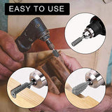 Rotary Burr Rasp Set - 5Pcs Wood Carving File Drill Bits, 1/4 Inch Round Shank Chisel Shaped Embossed Grinding Head DIY Woodworking Power Tools for JONMON