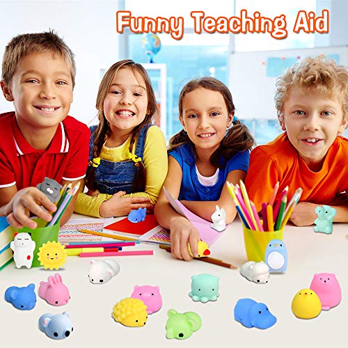 FLY2SKY 45Pcs Mochi Squishy Toys Mini Squishies Kawaii Animal Squishies Party Favors for Kids Cat Panda Unicorn Squishy Novelty Stress Relief Toys FLY2SKY