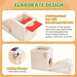 Wooden Montessori Toys Toddlers Play Kit, 4-in-1 Object Permanence Box, Coin Box, Carrot Harvest, Color Match Sticks Drop Game, Educational Learning Xylolin