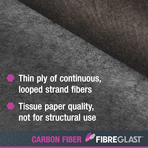 Fibre Glast Ultra Lightweight Carbon Graphite Veil Cloth – Sheer Sandable Surface Fabric Coat for Air, Car, Auto, Boat & Marine Repairs –Epoxy-Resin - WoodArtSupply