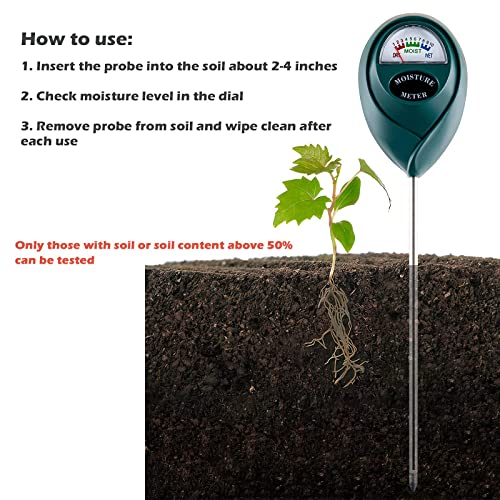 Soil Moisture Meter for House Plants, Plant Water Meter,Plant Moisture Meter for House Plants and Outdoor Plants, No Batteries Required (Green) Tennedriv Green