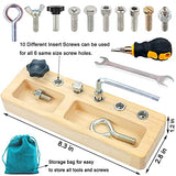 14 Pcs Kids Montessori Screwdriver Board Set, Wooden Screw Driver Activities Tools Montessori Toys for 3 4 5 Year Old, Basic Skills Educational Yowlieu