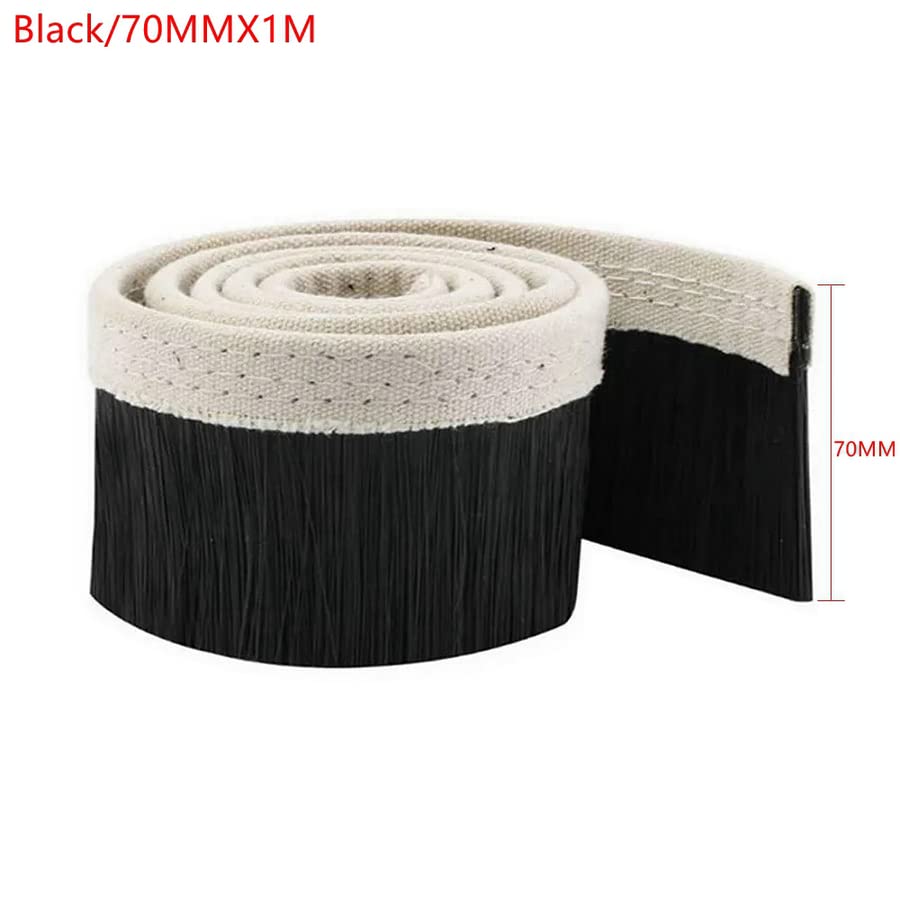 Nylon 1M Brush Vacuum Cleaner Engraving Machine Dust Collector Cover 70/100MM For CNC Router To Spindle Motor Milling Machine (Black/70MMX1M) - WoodArtSupply