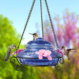 Nature's Way Bird Products ANTHF2-I Illuminated Antique Top-Fill Hummingbird Feeder, Light Blue/Pink Nature's Way